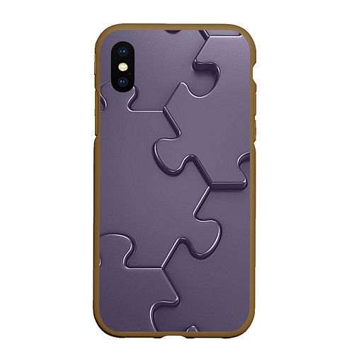 Чехол iPhone XS Max матовый Puzzles / 3D-Коричневый – фото 1