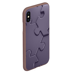 Чехол iPhone XS Max матовый Puzzles, цвет: 3D-коричневый — фото 2