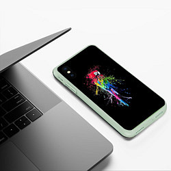 Чехол iPhone XS Max матовый Попугай, цвет: 3D-салатовый — фото 2