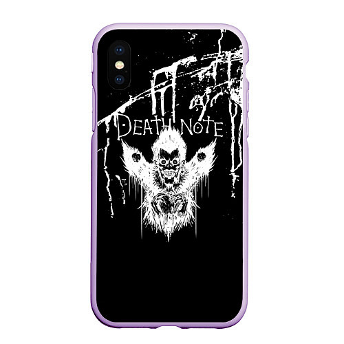 Чехол iPhone XS Max матовый Death Note / 3D-Сиреневый – фото 1