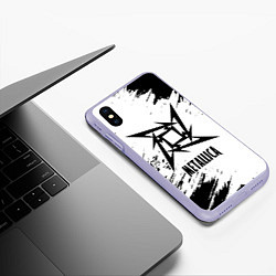 Чехол iPhone XS Max матовый METALLICA МЕТАЛЛИКА, цвет: 3D-светло-сиреневый — фото 2