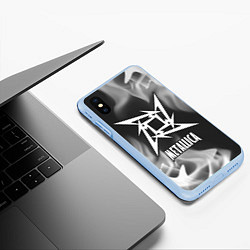 Чехол iPhone XS Max матовый METALLICA МЕТАЛЛИКА, цвет: 3D-голубой — фото 2