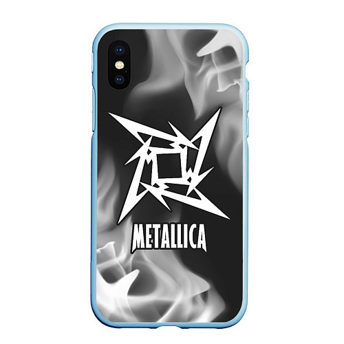 Чехол iPhone XS Max матовый METALLICA МЕТАЛЛИКА / 3D-Голубой – фото 1
