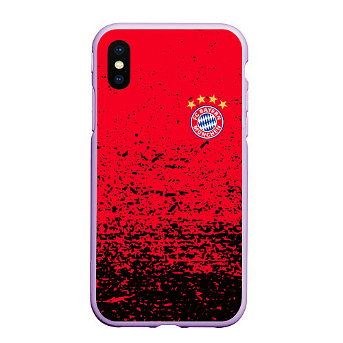 Чехол iPhone XS Max матовый BAYERN MUNCHEN / 3D-Сиреневый – фото 1