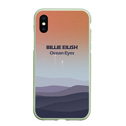 Чехол iPhone XS Max матовый Billie Eilish, цвет: 3D-салатовый