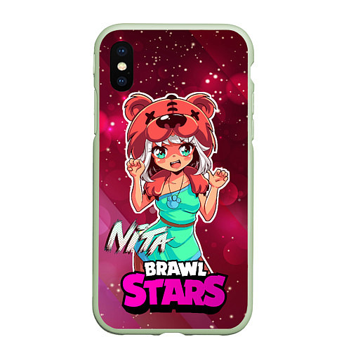 Чехол iPhone XS Max матовый Nita Brawl Stars / 3D-Салатовый – фото 1