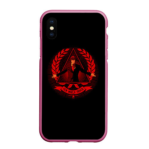 Чехол iPhone XS Max матовый Death Note / 3D-Малиновый – фото 1