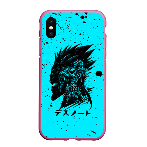 Чехол iPhone XS Max матовый Death Note / 3D-Малиновый – фото 1