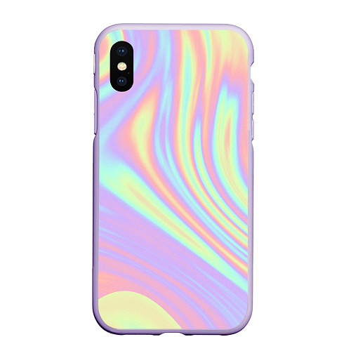 Чехол iPhone XS Max матовый Vaporwave / 3D-Светло-сиреневый – фото 1