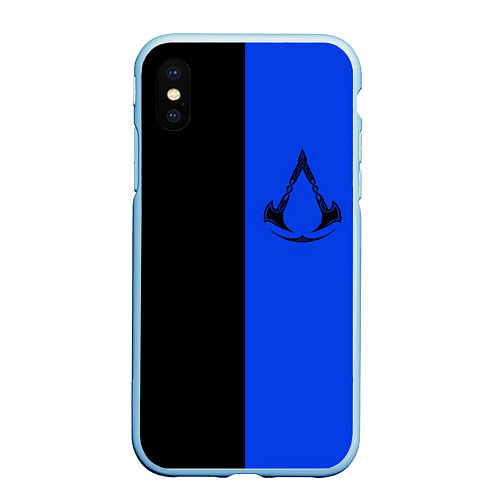 Чехол iPhone XS Max матовый Assassins Creed Valhalla / 3D-Голубой – фото 1