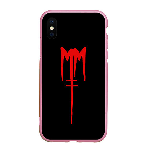 Чехол iPhone XS Max матовый Marilyn Manson / 3D-Розовый – фото 1