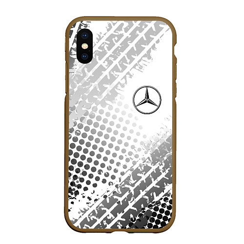 Чехол iPhone XS Max матовый Mercedes-Benz / 3D-Коричневый – фото 1