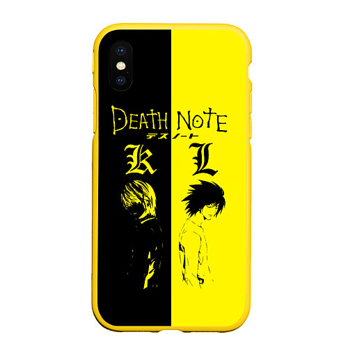 Чехол iPhone XS Max матовый Death Note / 3D-Желтый – фото 1