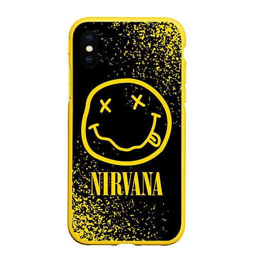 Чехол iPhone XS Max матовый NIRVANA НИРВАНА / 3D-Желтый – фото 1