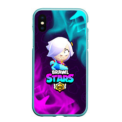 Чехол iPhone XS Max матовый BRAWL STARS COLETTE КОЛЕТТ, цвет: 3D-мятный