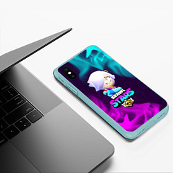 Чехол iPhone XS Max матовый BRAWL STARS COLETTE КОЛЕТТ, цвет: 3D-мятный — фото 2