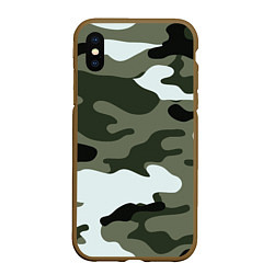 Чехол iPhone XS Max матовый Camouflage 2, цвет: 3D-коричневый