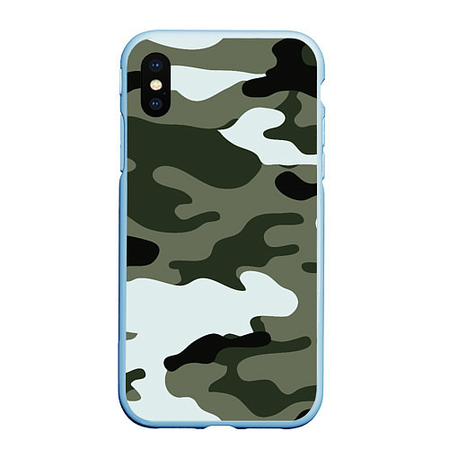 Чехол iPhone XS Max матовый Camouflage 2 / 3D-Голубой – фото 1