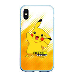 Чехол iPhone XS Max матовый Pikachu Pika Pika, цвет: 3D-голубой