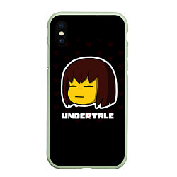 Чехол iPhone XS Max матовый UNDERTALE, цвет: 3D-салатовый