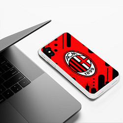 Чехол iPhone XS Max матовый AC MILAN МИЛАН, цвет: 3D-белый — фото 2