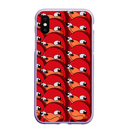 Чехол iPhone XS Max матовый Knuckles / 3D-Светло-сиреневый – фото 1