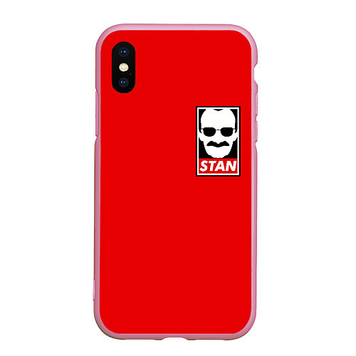 Чехол iPhone XS Max матовый STAN LEE / 3D-Розовый – фото 1