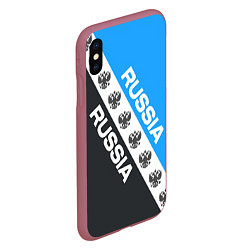 Чехол iPhone XS Max матовый RUSSIA SPORT, цвет: 3D-малиновый — фото 2