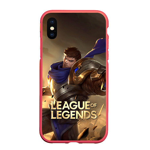 Чехол iPhone XS Max матовый League of legends Гарен / 3D-Красный – фото 1