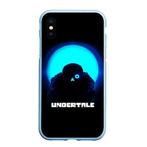 Чехол iPhone XS Max матовый UNDERTALE / 3D-Голубой – фото 1
