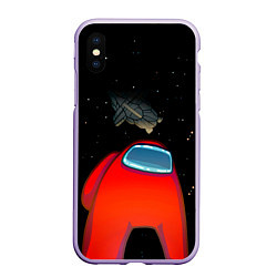 Чехол iPhone XS Max матовый Among Us, цвет: 3D-светло-сиреневый