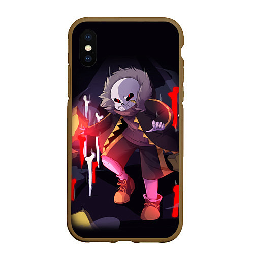 Чехол iPhone XS Max матовый UNDERTALE / 3D-Коричневый – фото 1