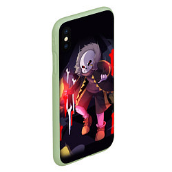 Чехол iPhone XS Max матовый UNDERTALE, цвет: 3D-салатовый — фото 2