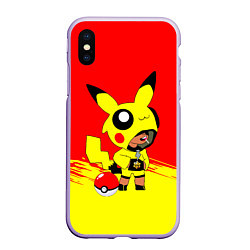 Чехол iPhone XS Max матовый Brawl starsLeon pikachu, цвет: 3D-светло-сиреневый