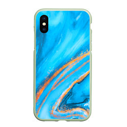 Чехол iPhone XS Max матовый Краски, цвет: 3D-салатовый