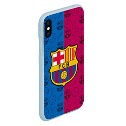 Чехол iPhone XS Max матовый FC BARCELONA, цвет: 3D-голубой — фото 2