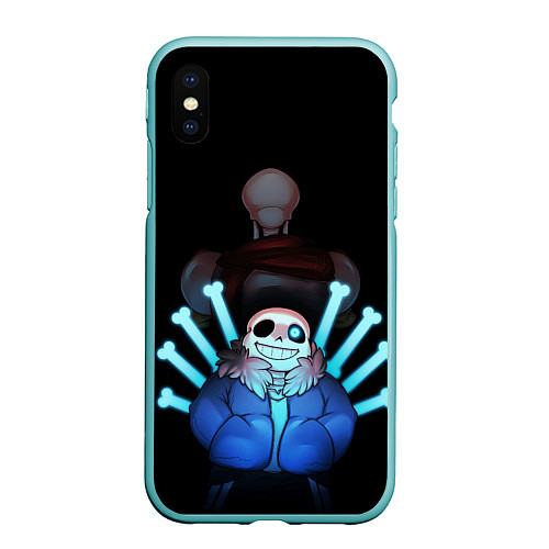 Чехол iPhone XS Max матовый UNDERTALE / 3D-Мятный – фото 1