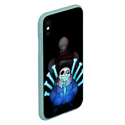 Чехол iPhone XS Max матовый UNDERTALE, цвет: 3D-мятный — фото 2