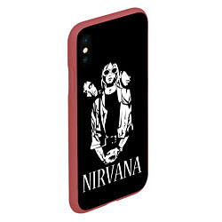 Чехол iPhone XS Max матовый NIRVANA, цвет: 3D-красный — фото 2