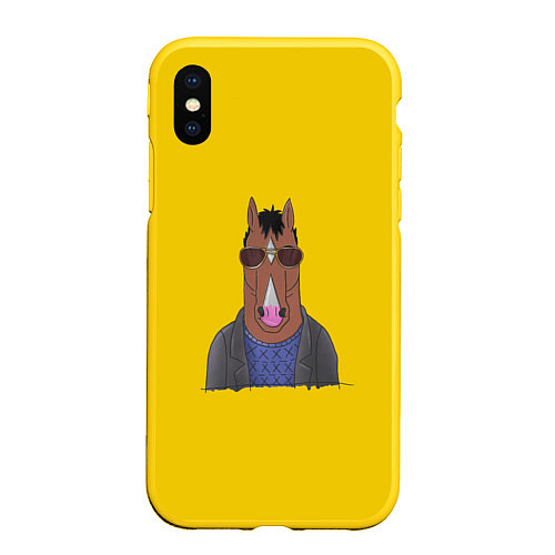 Чехол iPhone XS Max матовый Конь БоДжек / 3D-Желтый – фото 1