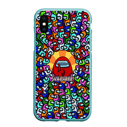 Чехол iPhone XS Max матовый Among Us SHHHHHHH!, цвет: 3D-мятный