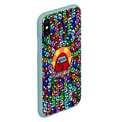 Чехол iPhone XS Max матовый Among Us SHHHHHHH!, цвет: 3D-мятный — фото 2