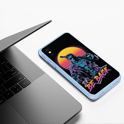 Чехол iPhone XS Max матовый I WILL BE BACK TERMINATOR, цвет: 3D-голубой — фото 2