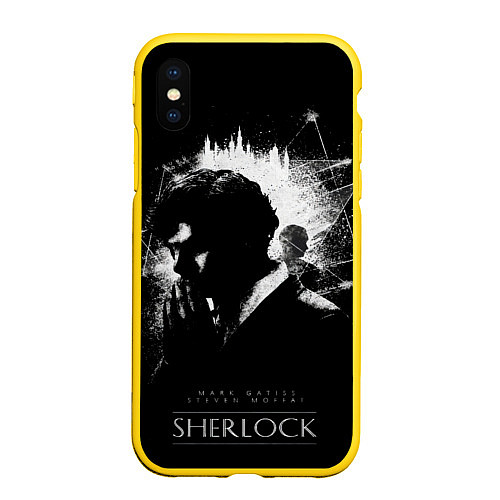 Чехол iPhone XS Max матовый Шерлок Холмс / 3D-Желтый – фото 1