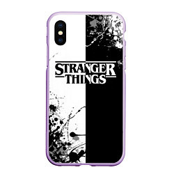 Чехол iPhone XS Max матовый Stranger Things, цвет: 3D-сиреневый