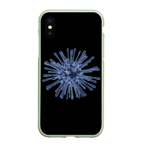 Чехол iPhone XS Max матовый Вирус / 3D-Салатовый – фото 1
