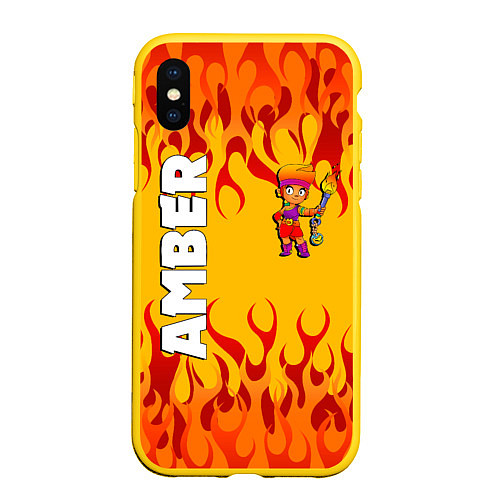 Чехол iPhone XS Max матовый Brawl Stars - Amber / 3D-Желтый – фото 1