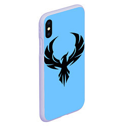 Чехол iPhone XS Max матовый Птица феникс, цвет: 3D-светло-сиреневый — фото 2