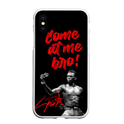 Чехол iPhone XS Max матовый Israel Adesanya, цвет: 3D-белый