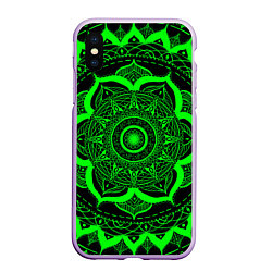 Чехол iPhone XS Max матовый Mandala, цвет: 3D-сиреневый